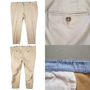 Talbots The Weekend Chino Straight Pants Women’s Plus Size 22W Khaki Tan